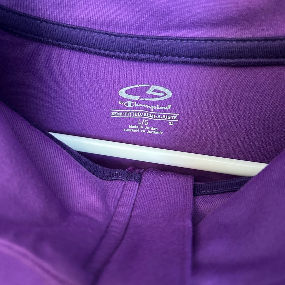 Champion Women's Purple Quarter-Zip Athletic Top Size Large EUC Gym Ready - Picture 6 of 6